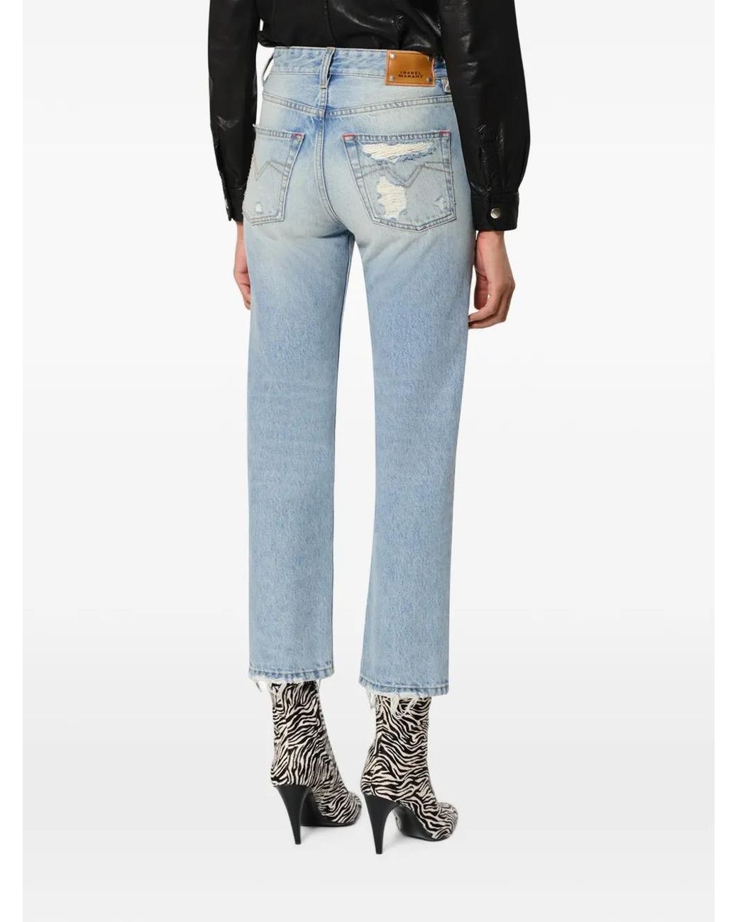 Isabel Marant Blue Daya Cropped Jeans