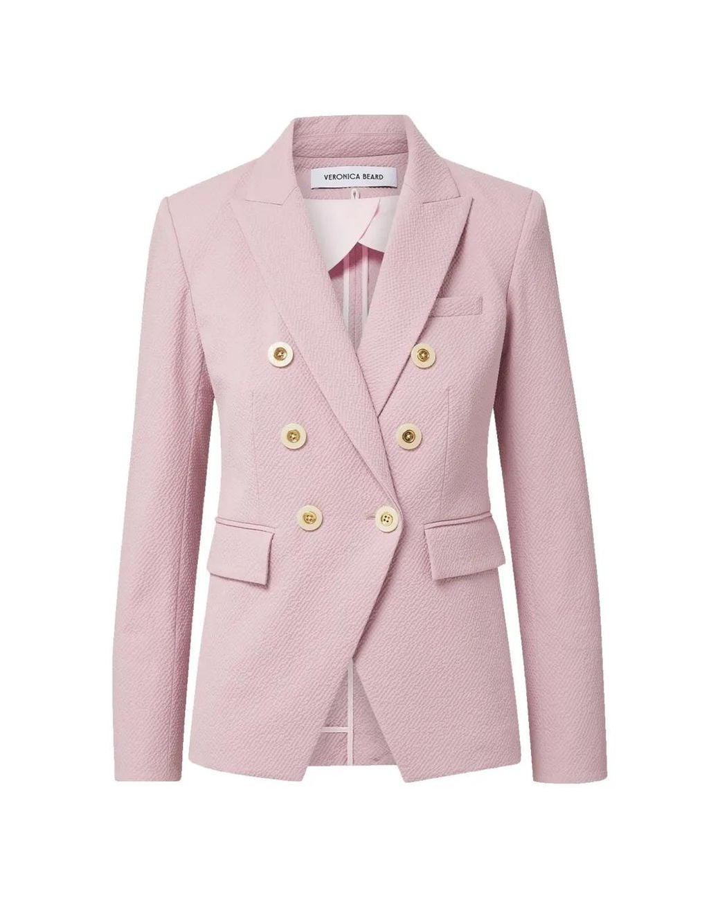 Veronica Beard Pink Miller Double-Breasted Blazer