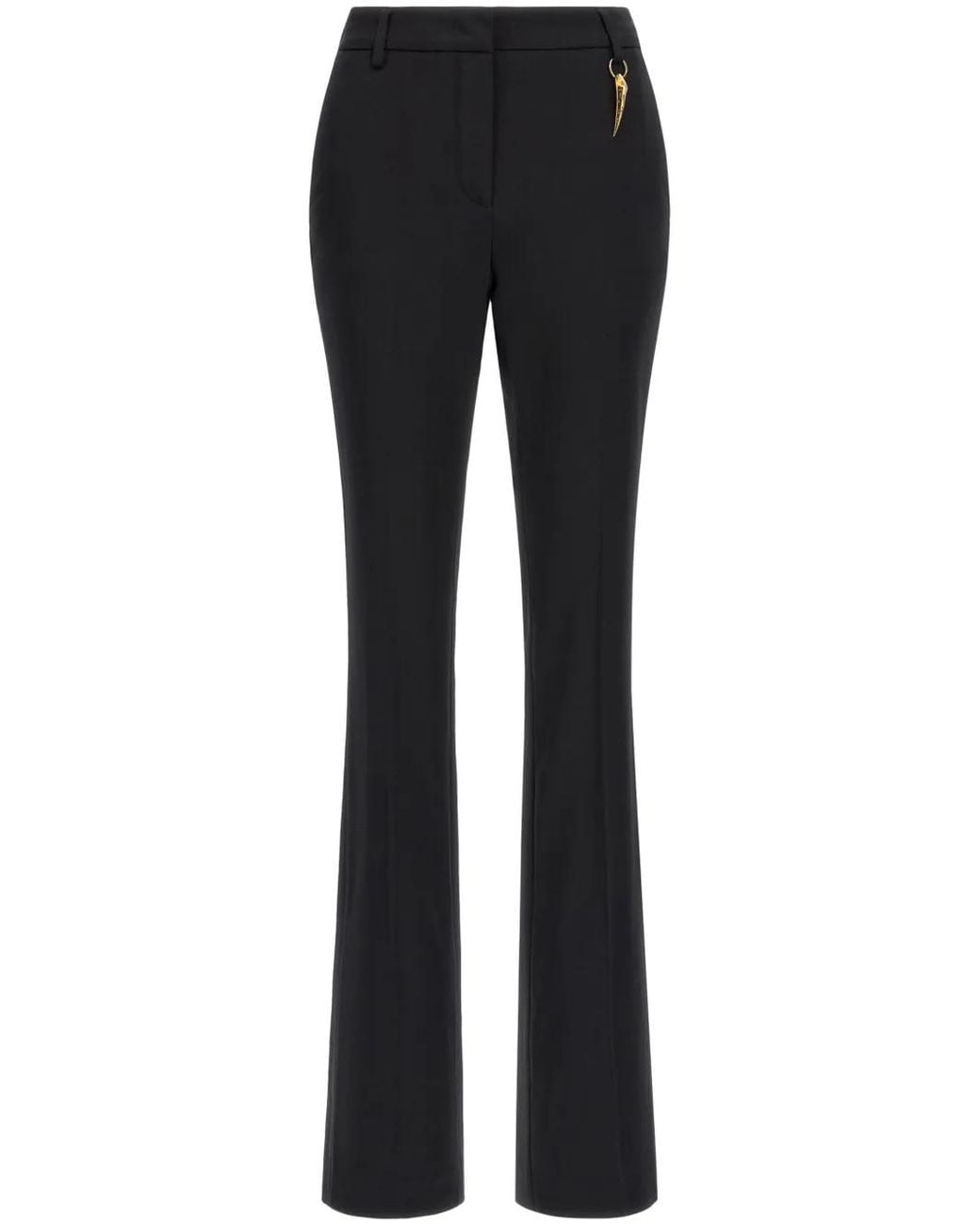Roberto Cavalli Blue Tiger Tooth Bootcut Trousers