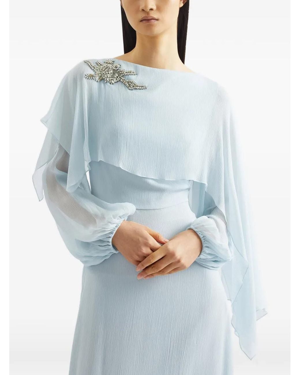 chinese dress ladies Erdem Long-Sleeved Draped Midi Dress main image 1