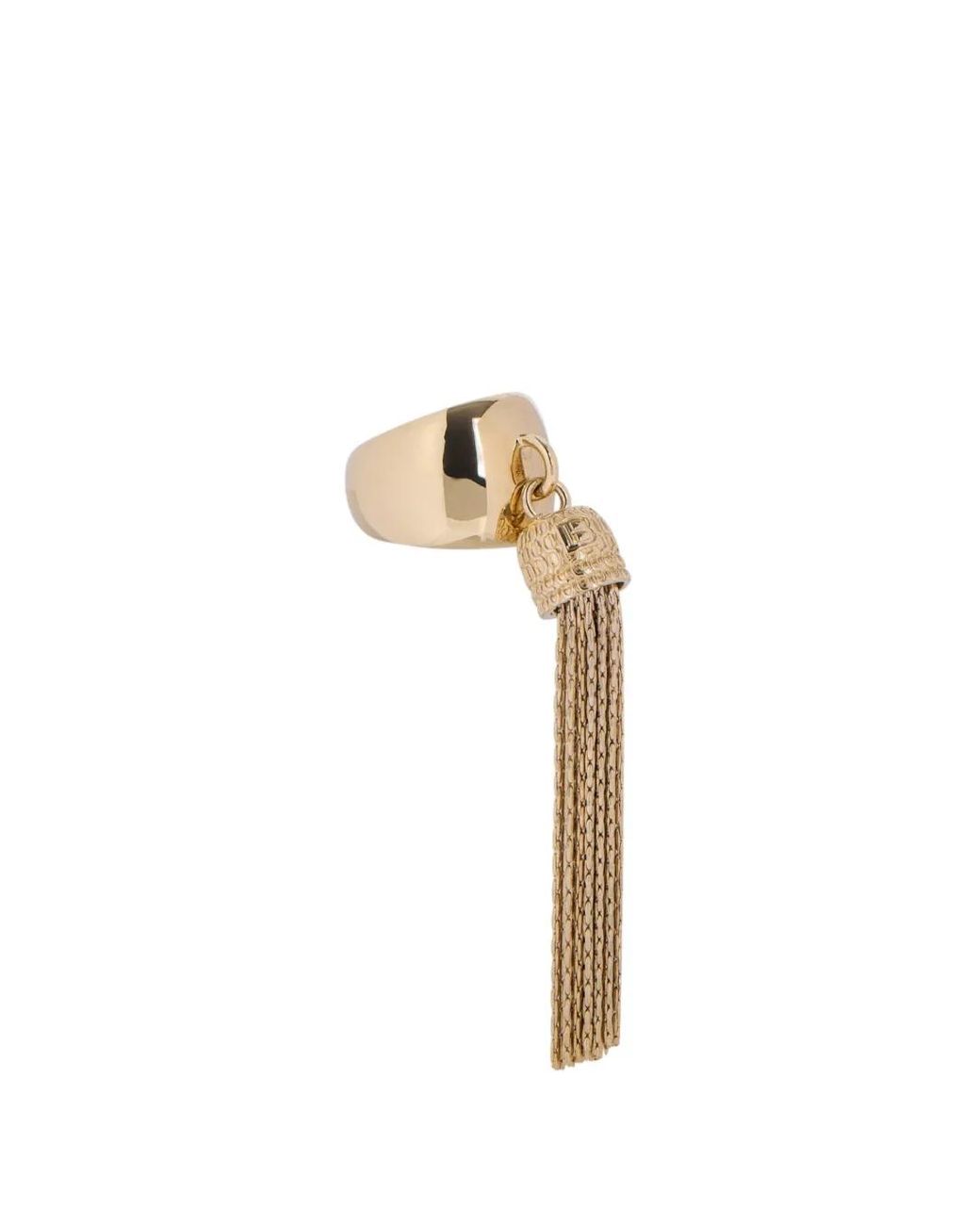 Balmain Metallic Brass Tassel Ring