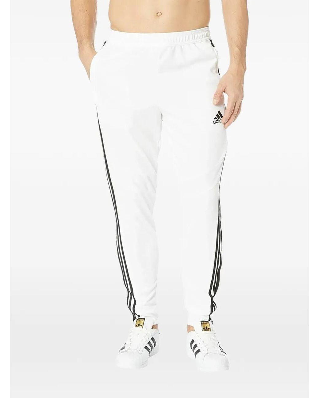 Adidas White Elasticated-Waistband Track Pants for men