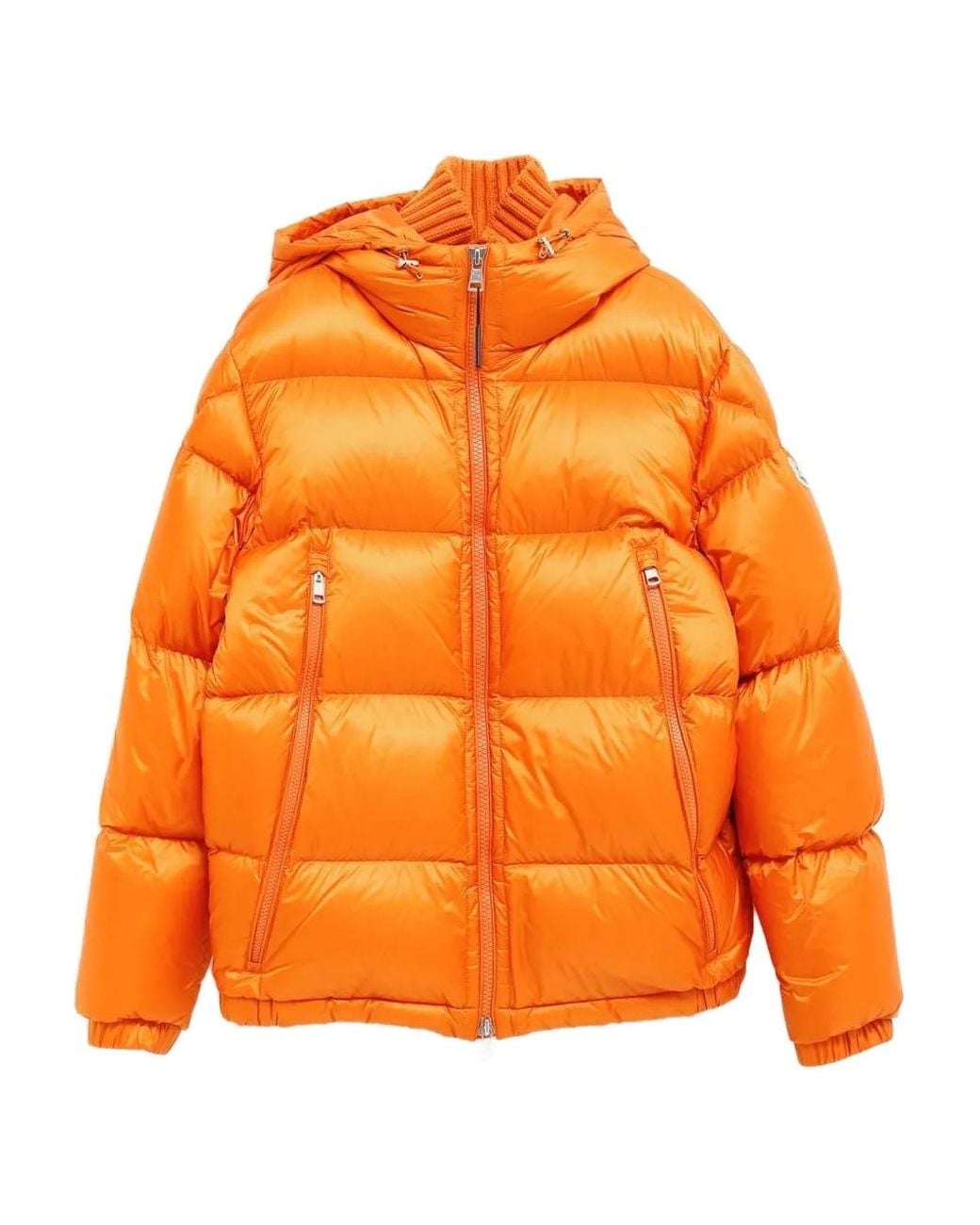 Moncler Gefütterte Jacke Mit Reißverschluss in Orange für Herren