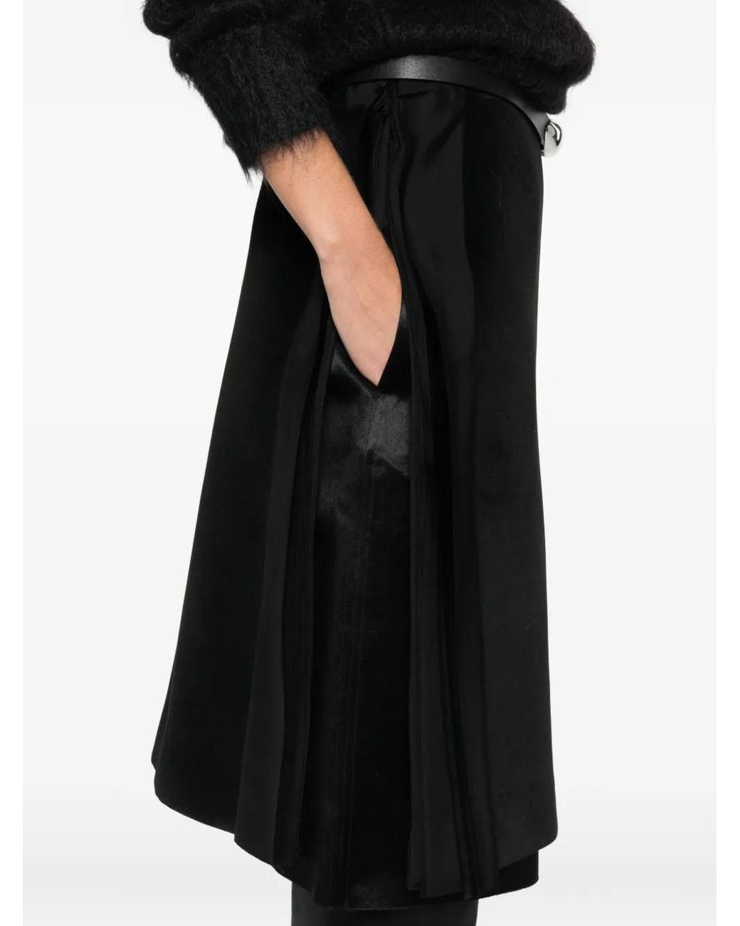 Jil Sander Black Layered Straight Skirt