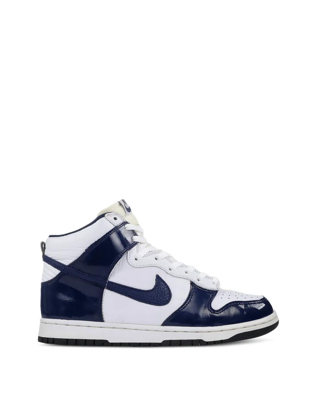 Nike Blue Baskets Dunk High En Cuir