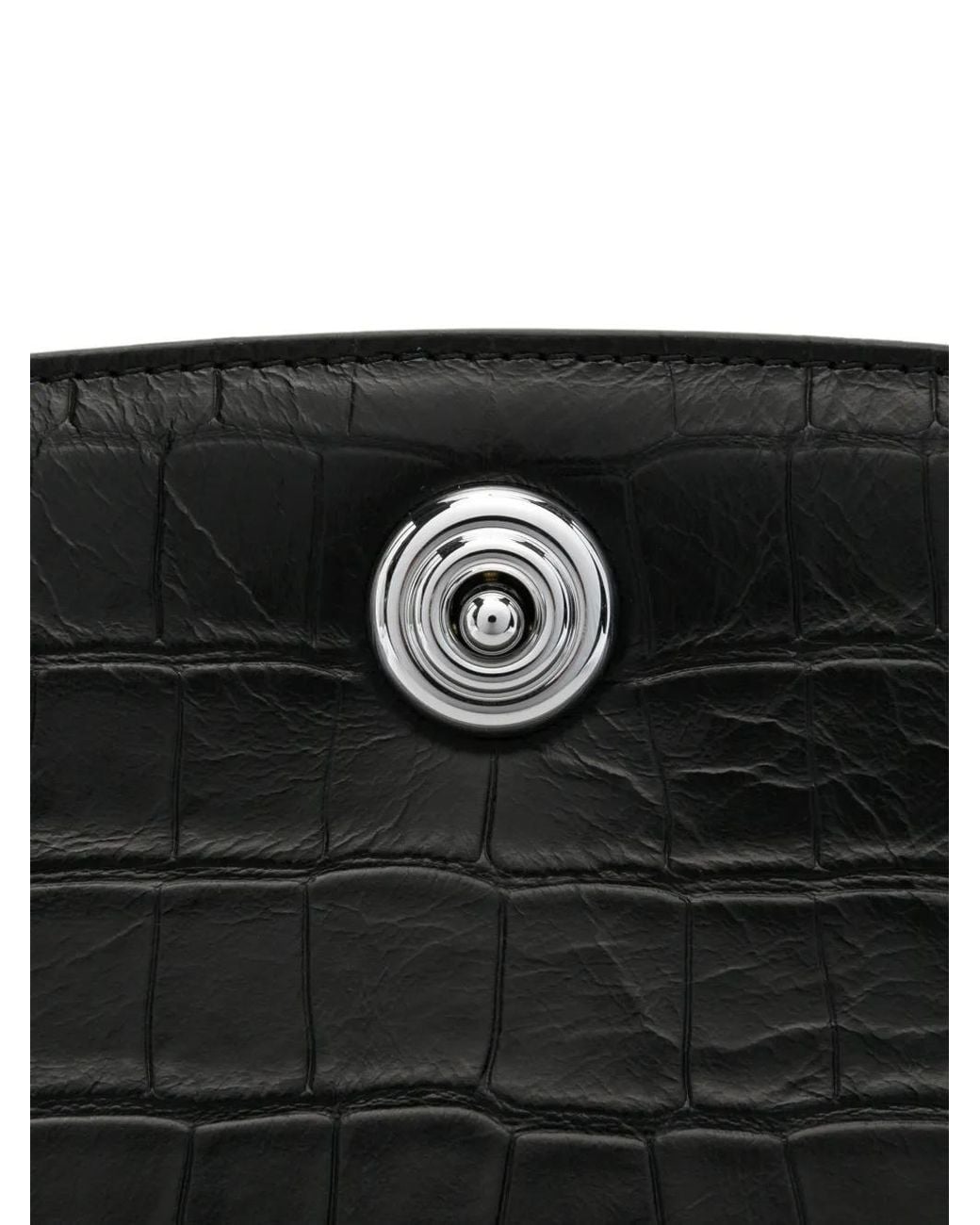 Liffner Black Pushlock Croc-Effect Clutch Bag