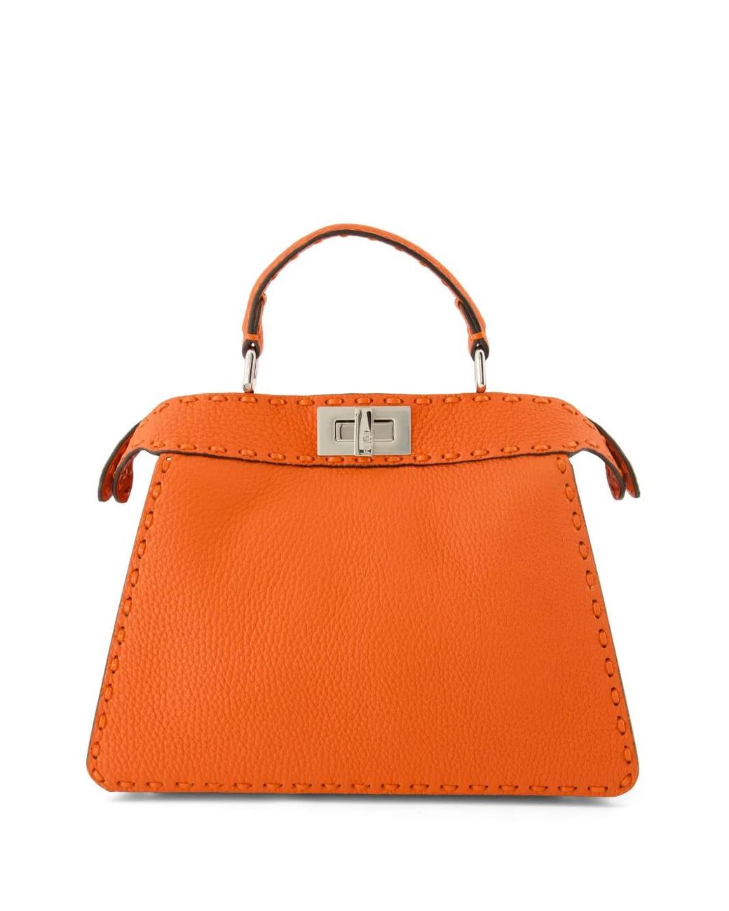 Fendi Orange Petit Sac Cabas Peekaboo I See U