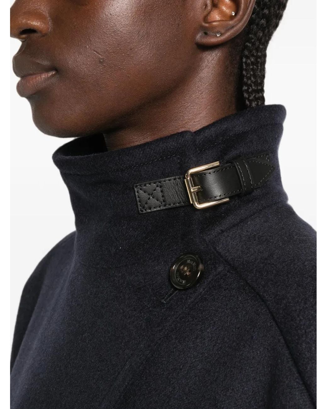 Max Mara Black Veste En Cachemire À Détail De Boucle