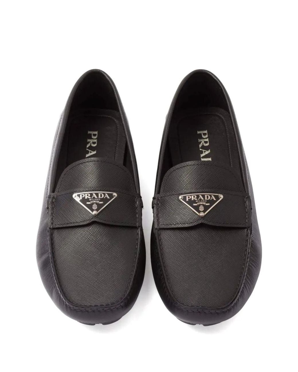 Prada Gray Saffiano Leather Driver for men