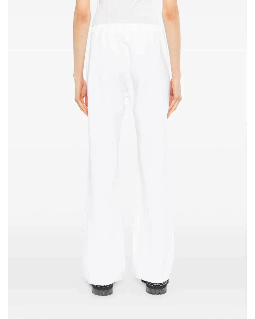 James Perse White Italian-Knit Wide-Leg Track Pants