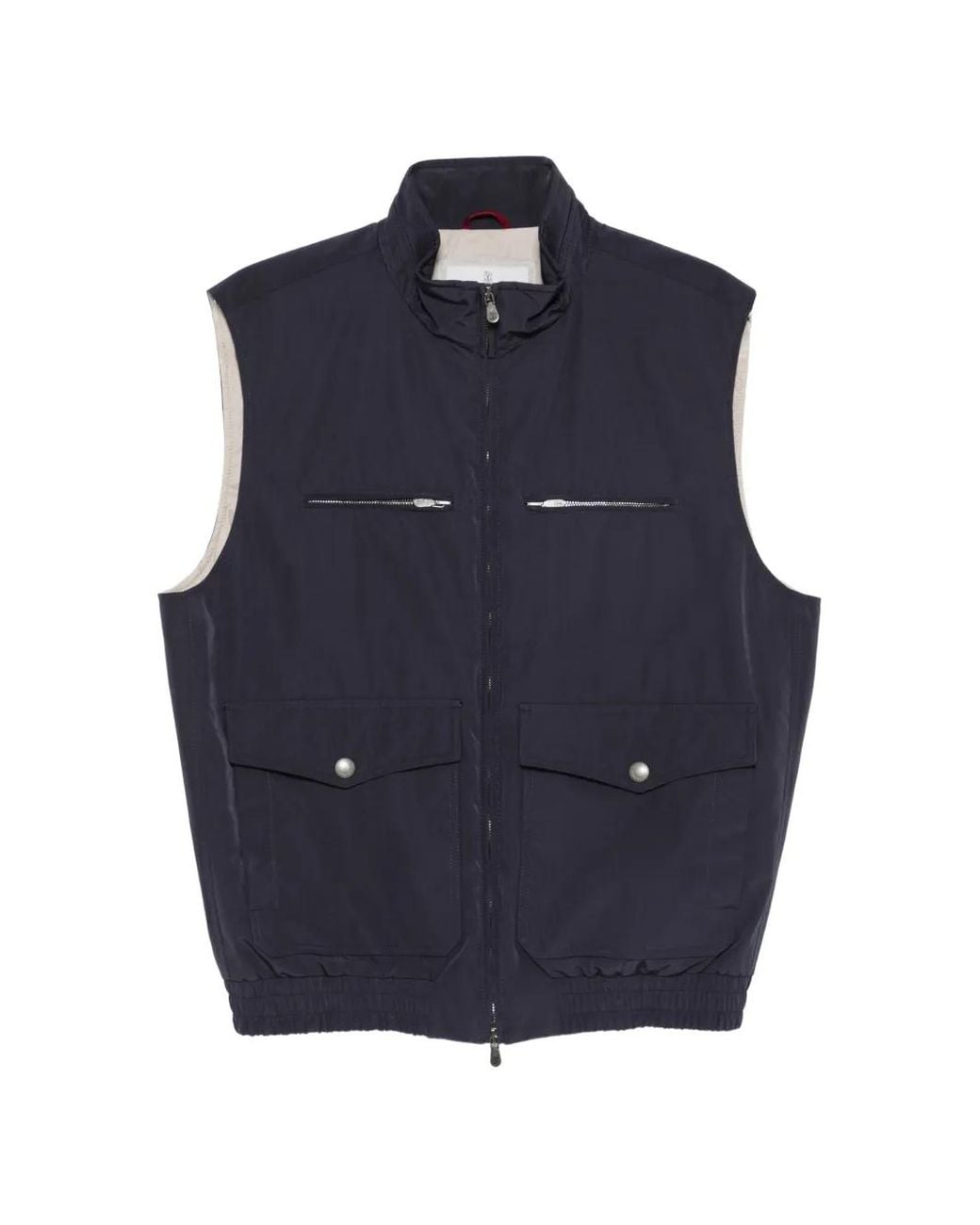 Brunello Cucinelli Blue Zip-Up Gilet for men