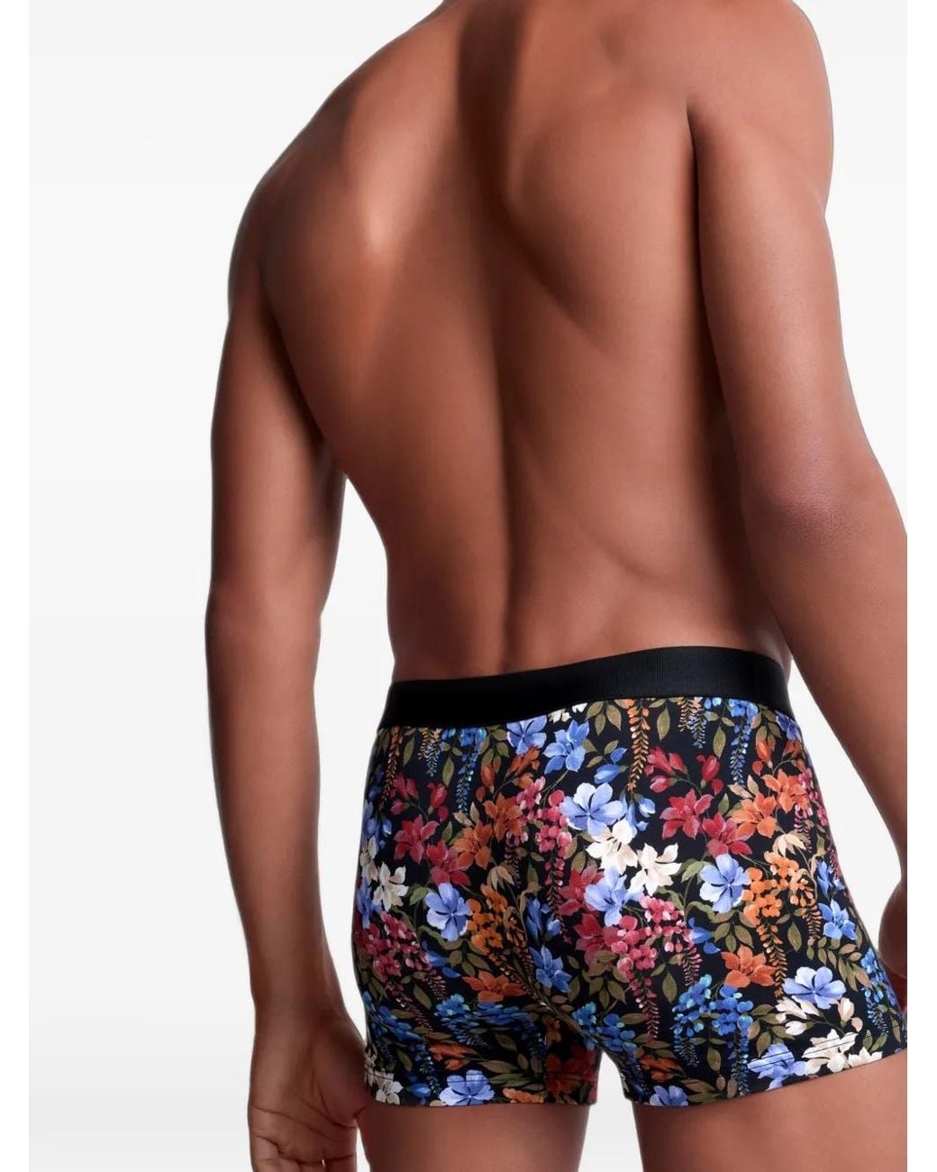 Aubade Black Floral-Print Boxer Briefs for men