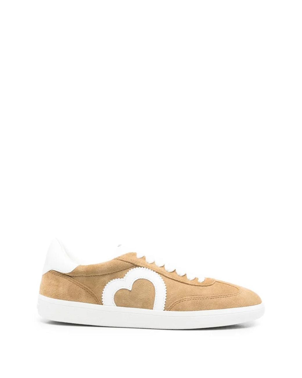 Love Moschino White Heart-Appliqué Sneakers