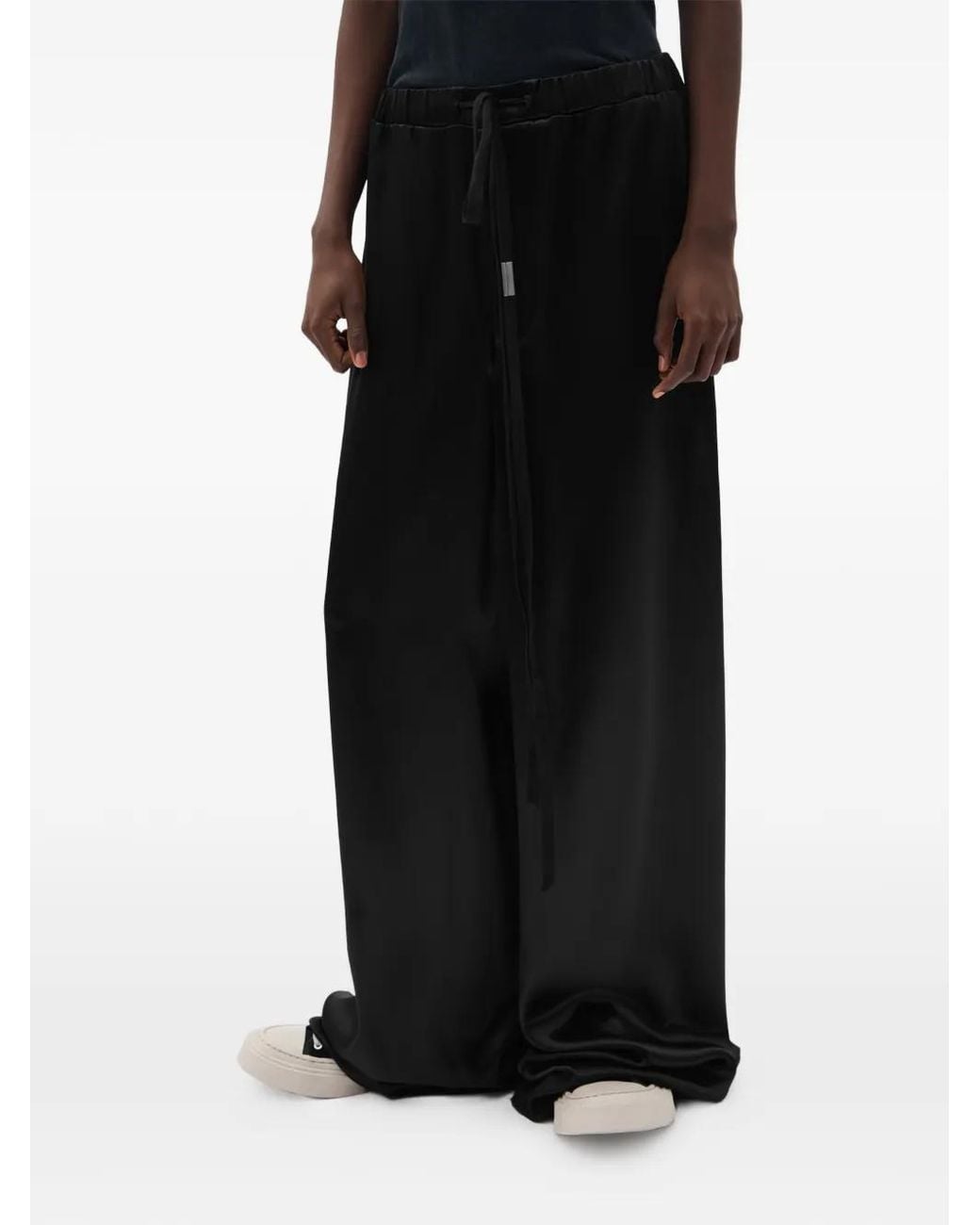 Ann Demeulemeester Black Sofi Shiny Satin Trousers