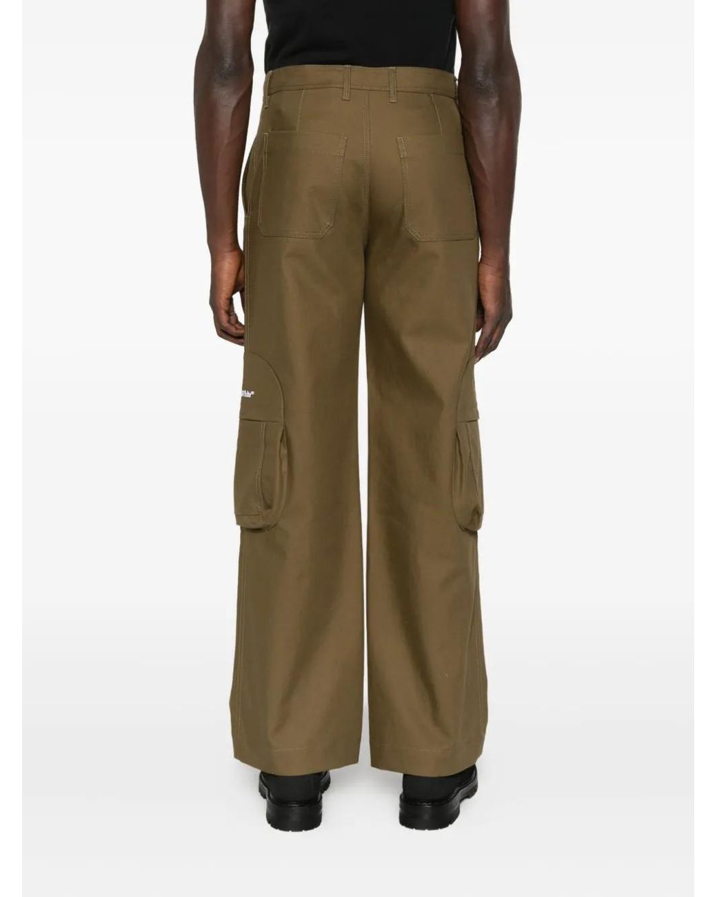 Off-White c/o Virgil Abloh Green Off 'Bookish' Cotton Round Pocket Cargo Pants for men