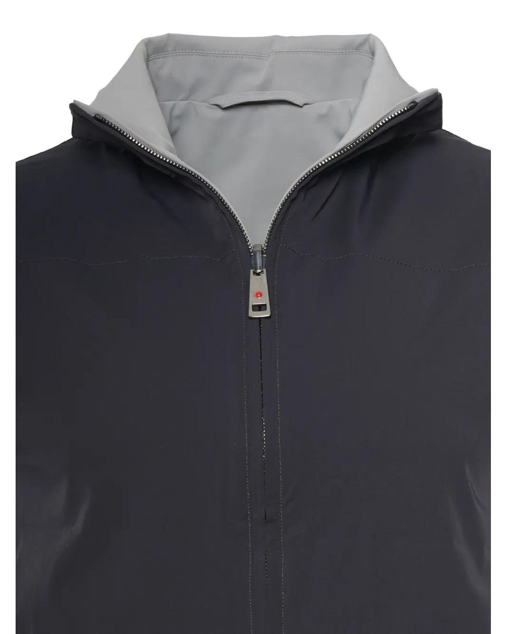 Kiton Blue Reversible Zip-Front Gilet for men
