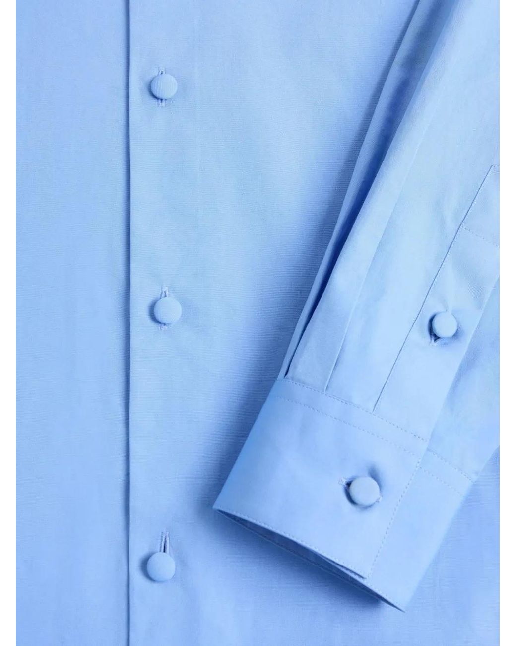 Valentino Garavani Blue Cotton Poplin Shirt for men