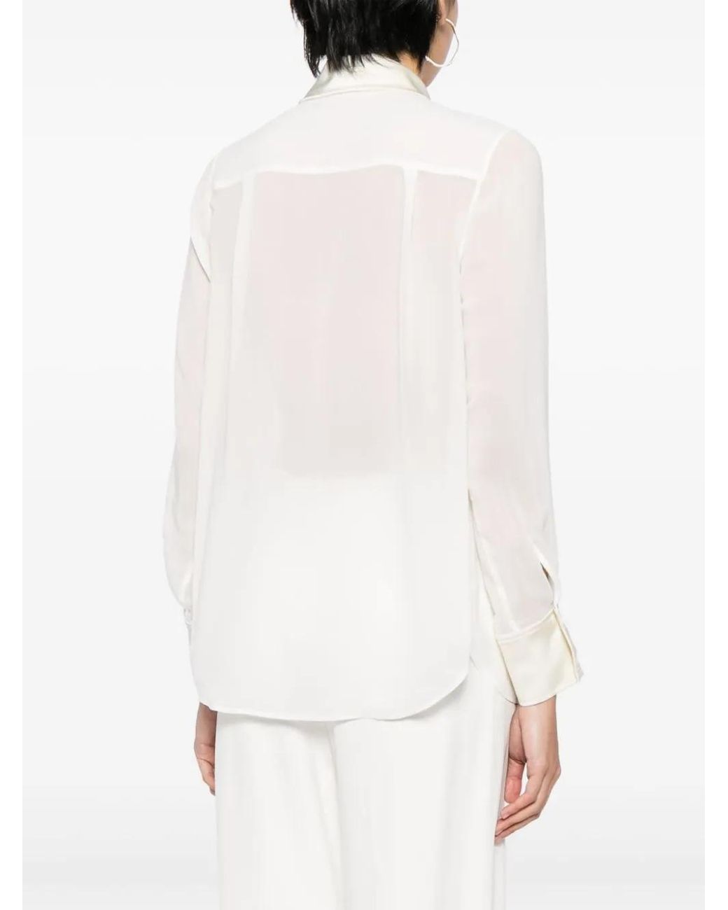 Jonathan Simkhai White Vinka Pleated-front Blouse