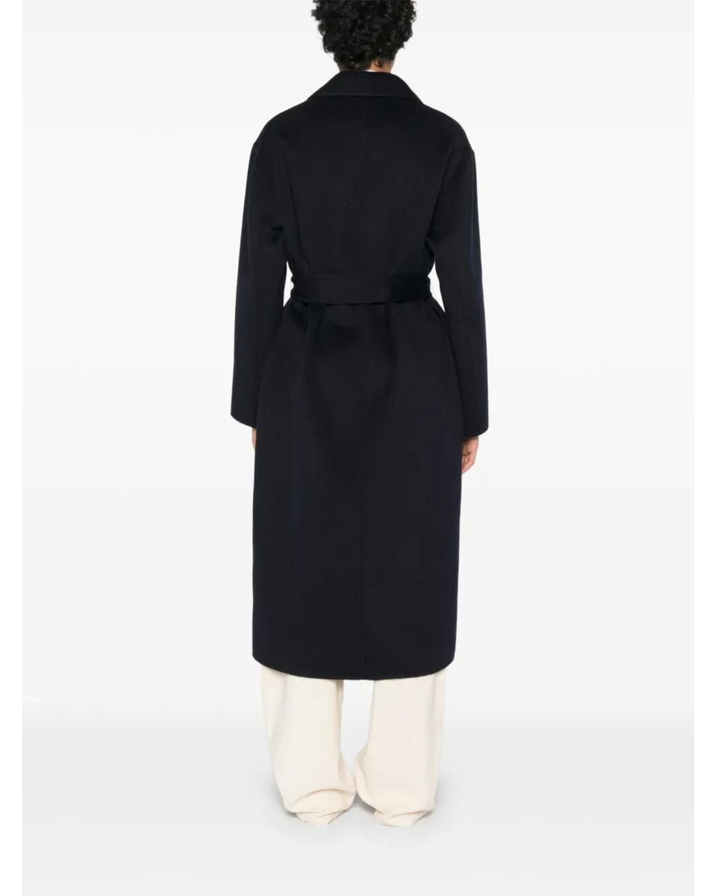 Aspesi Black Belted Notch-Lapel Coat