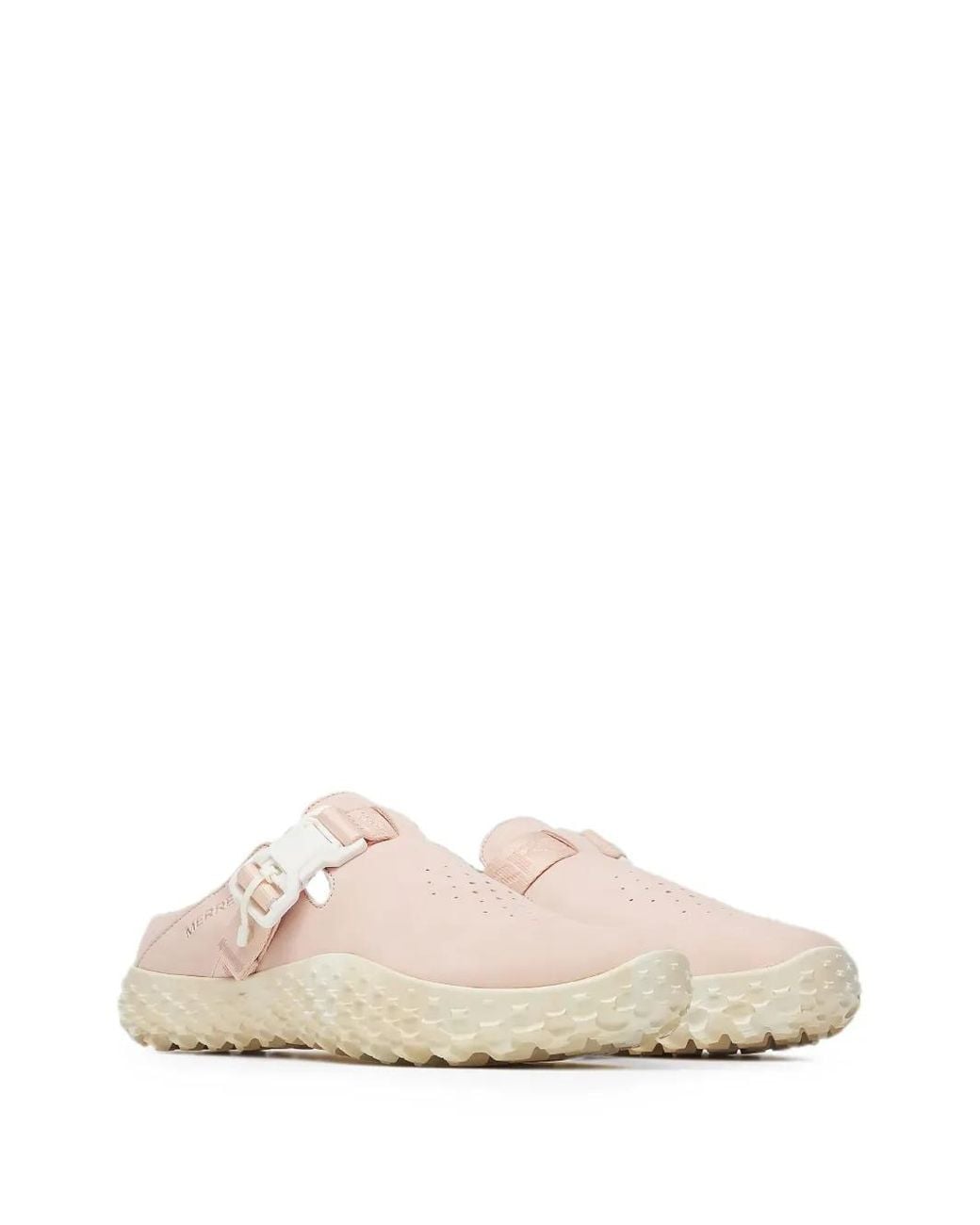 Merrell White Wrapt Logo-Debossed Mules