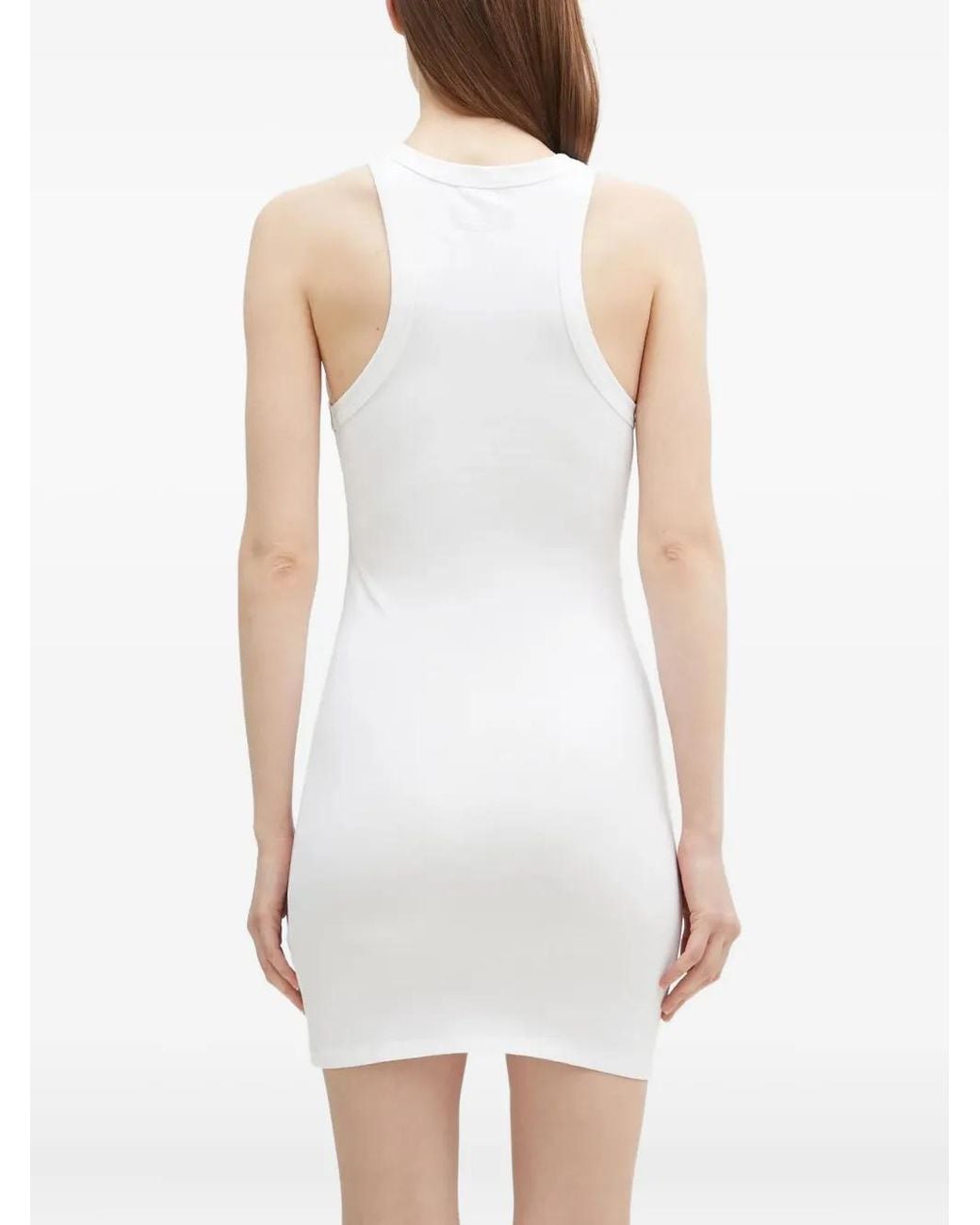 Vetements White Logo-Print Mini Dress