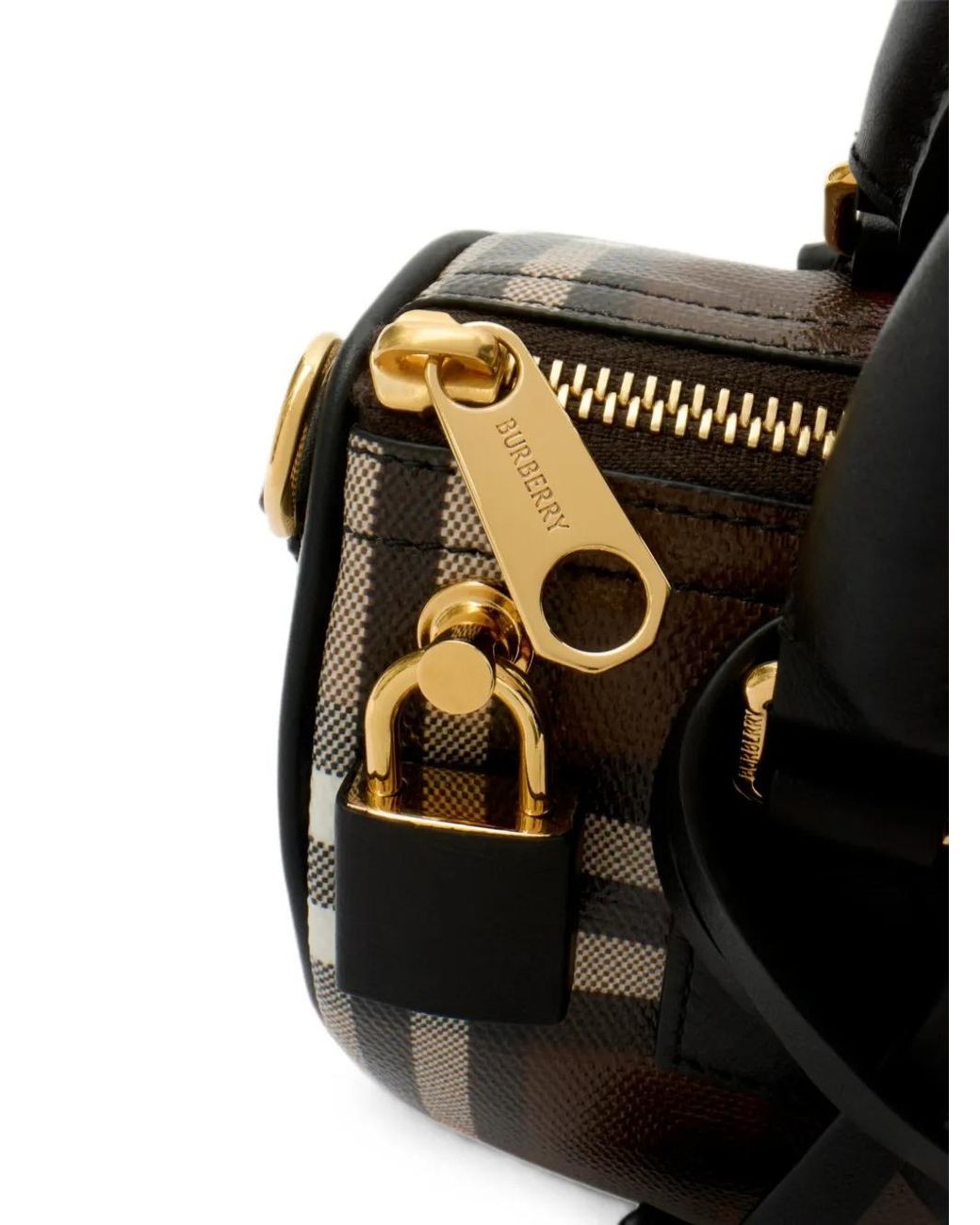 Burberry Black Mini Check Bowling Bag