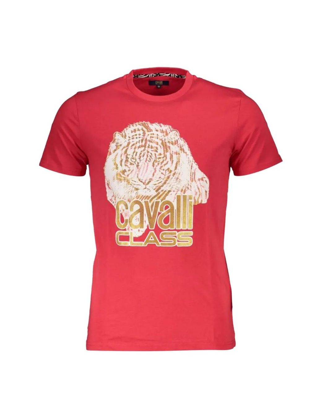 Roberto Cavalli Red T-Shirt À Logo Imprimé Et Imprimé Tigre for men