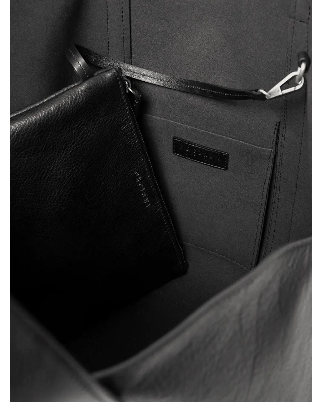 Orciani Black Lagoon Grained Leather Tote Bag for men