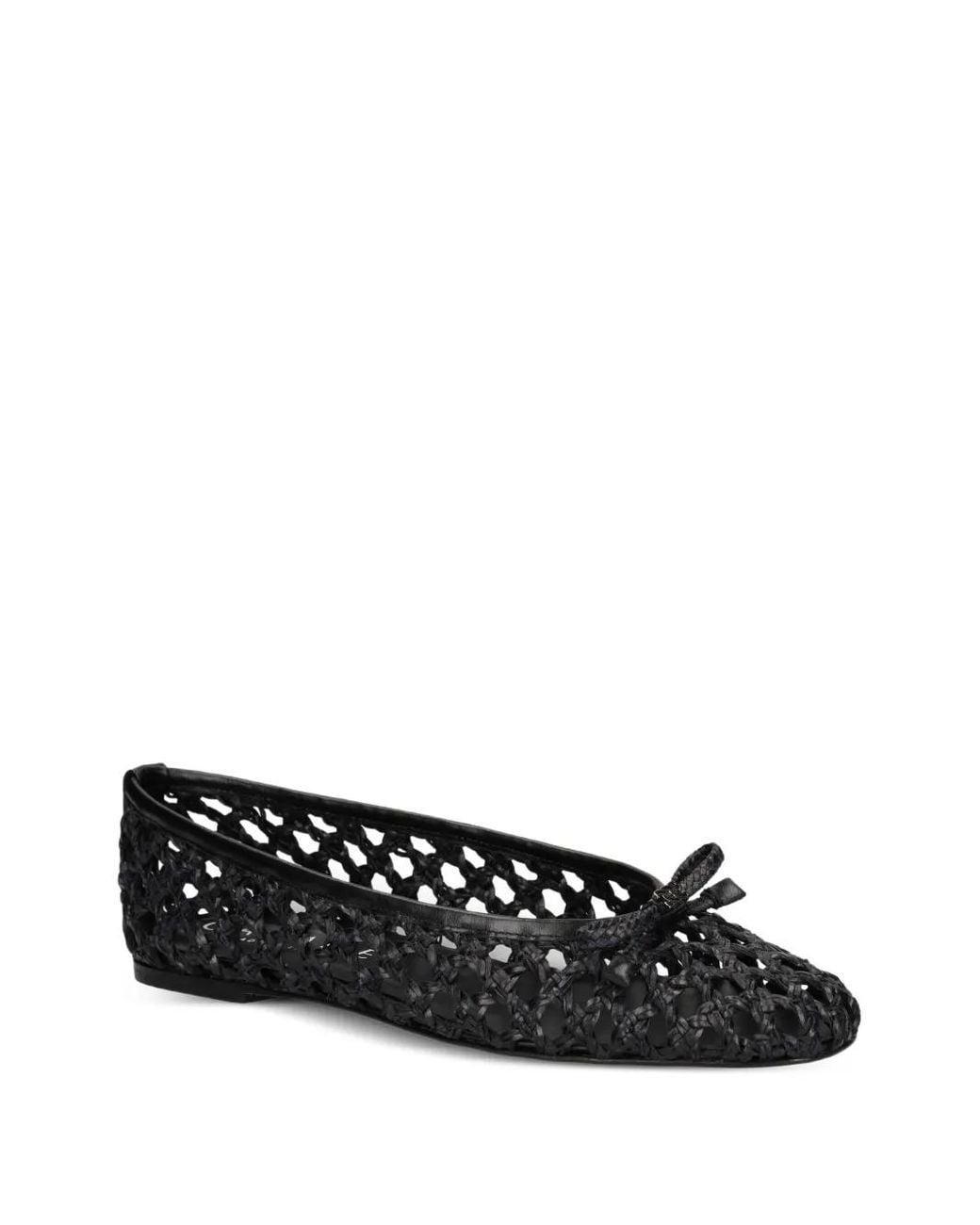 Casadei Black Interwoven Ballet Flats