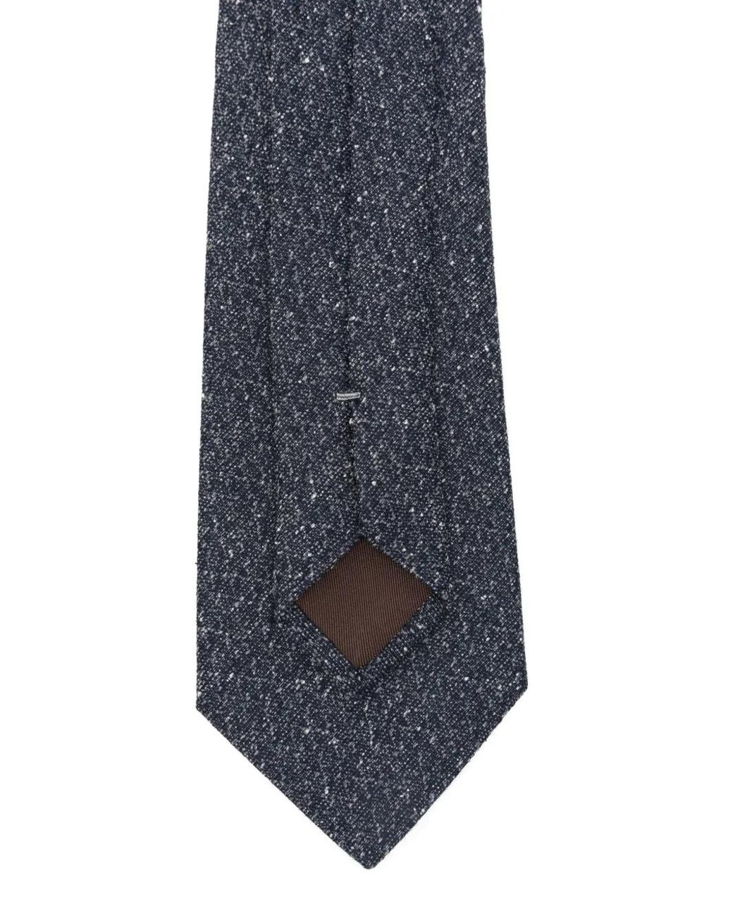 Canali Blue Speckled Silk-Wool Tie for men