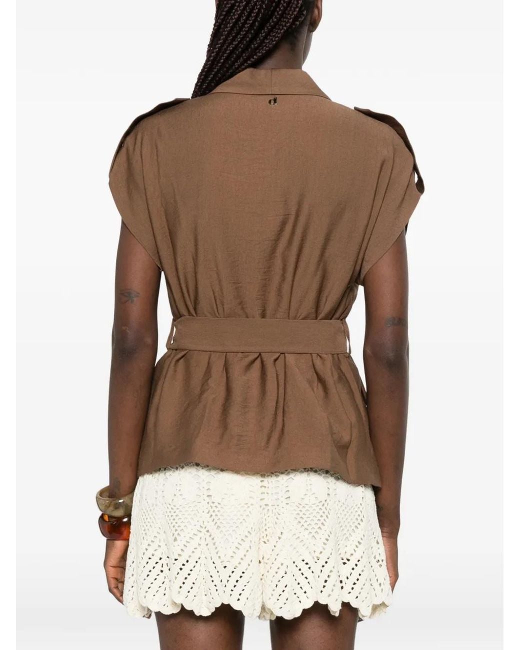 Dixie Brown Belted Epaulette Jacket
