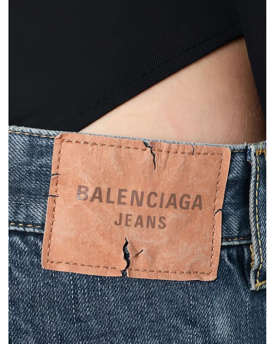 Balenciaga Blue Logo-Patch Jeans