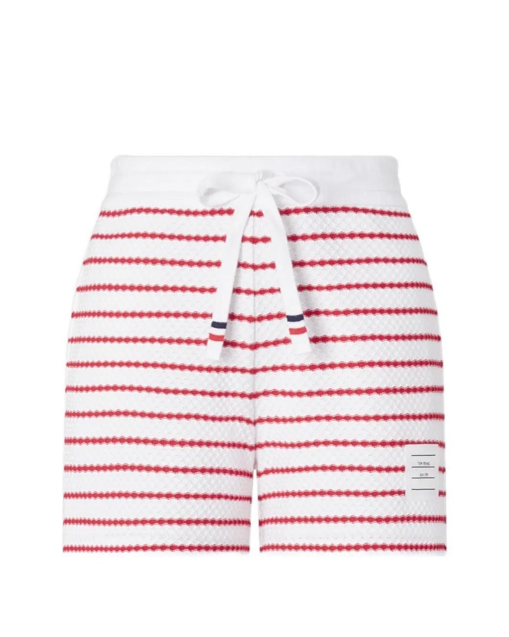Thom Browne Red Striped Honeycomb Shorts