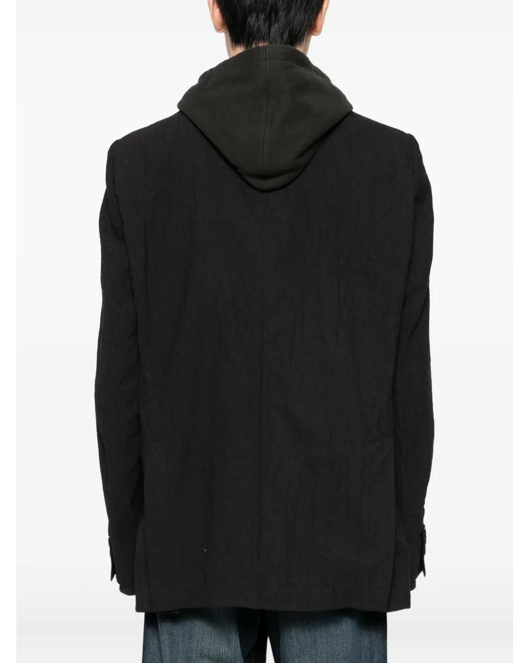 Maison Mihara Yasuhiro Black Multi-Layer Hooded Jacket for men