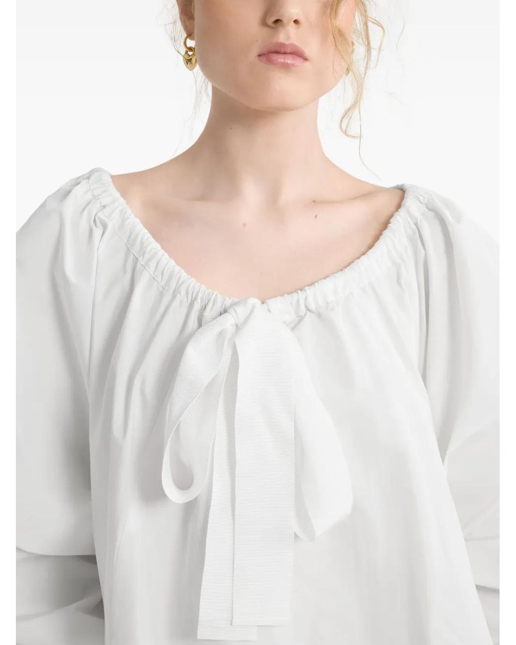 Patou White Ruffle-Hem Mini Dress