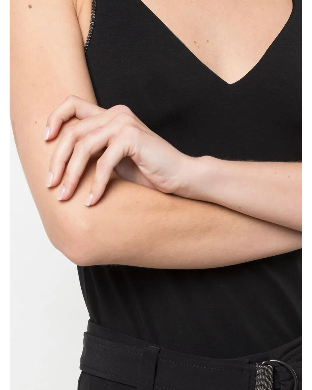 Brunello Cucinelli Black Cotton Tank Top