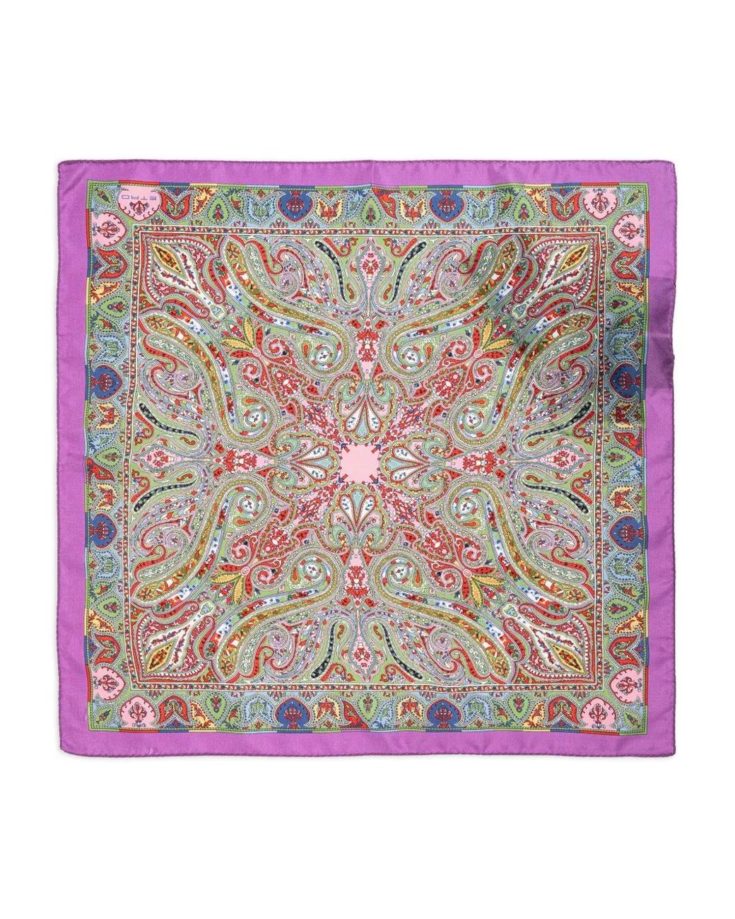 Etro Purple Silk Jacquard Pocket Square for men