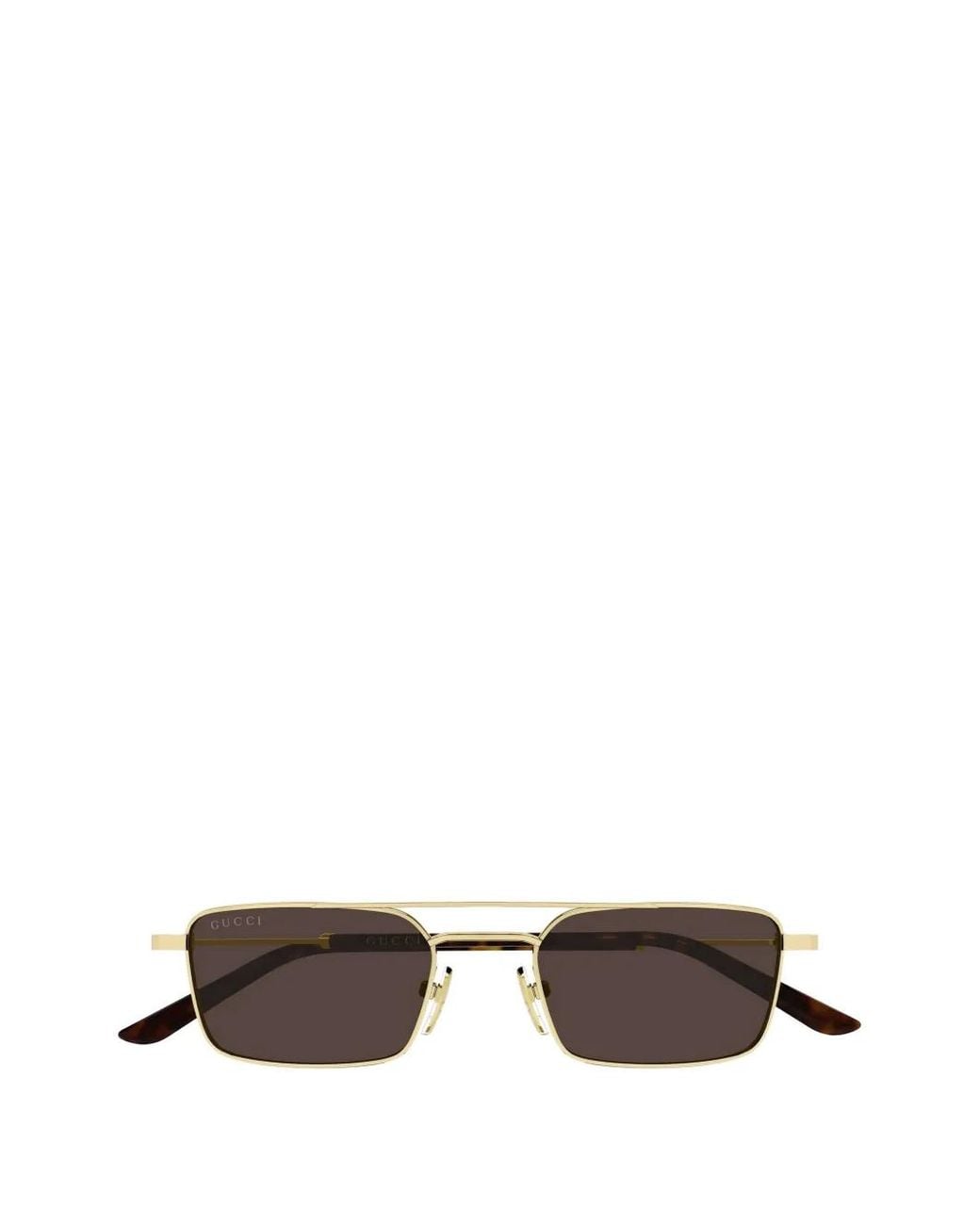 Gucci Metallic Rectangle-Frame Sunglasses