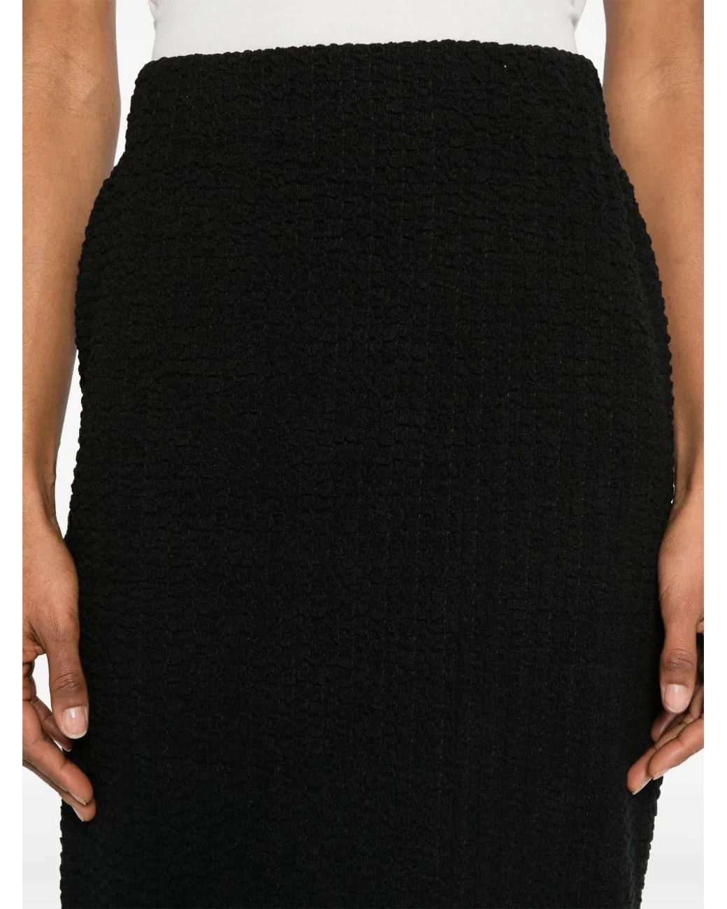 Vince Black Smocked Midi Skirt