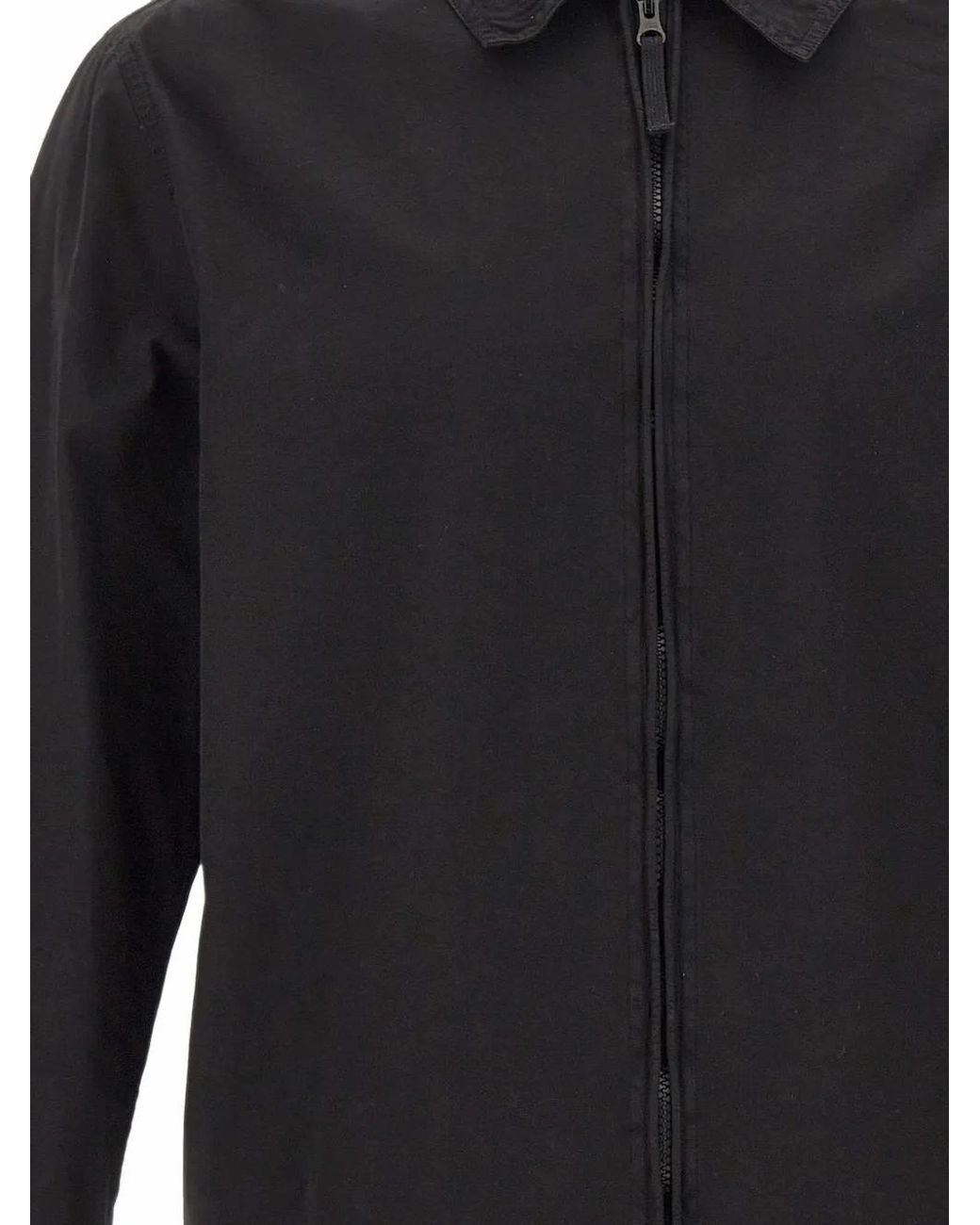 Stone Island Black Logo-Patch Zip-Up Jacket for men