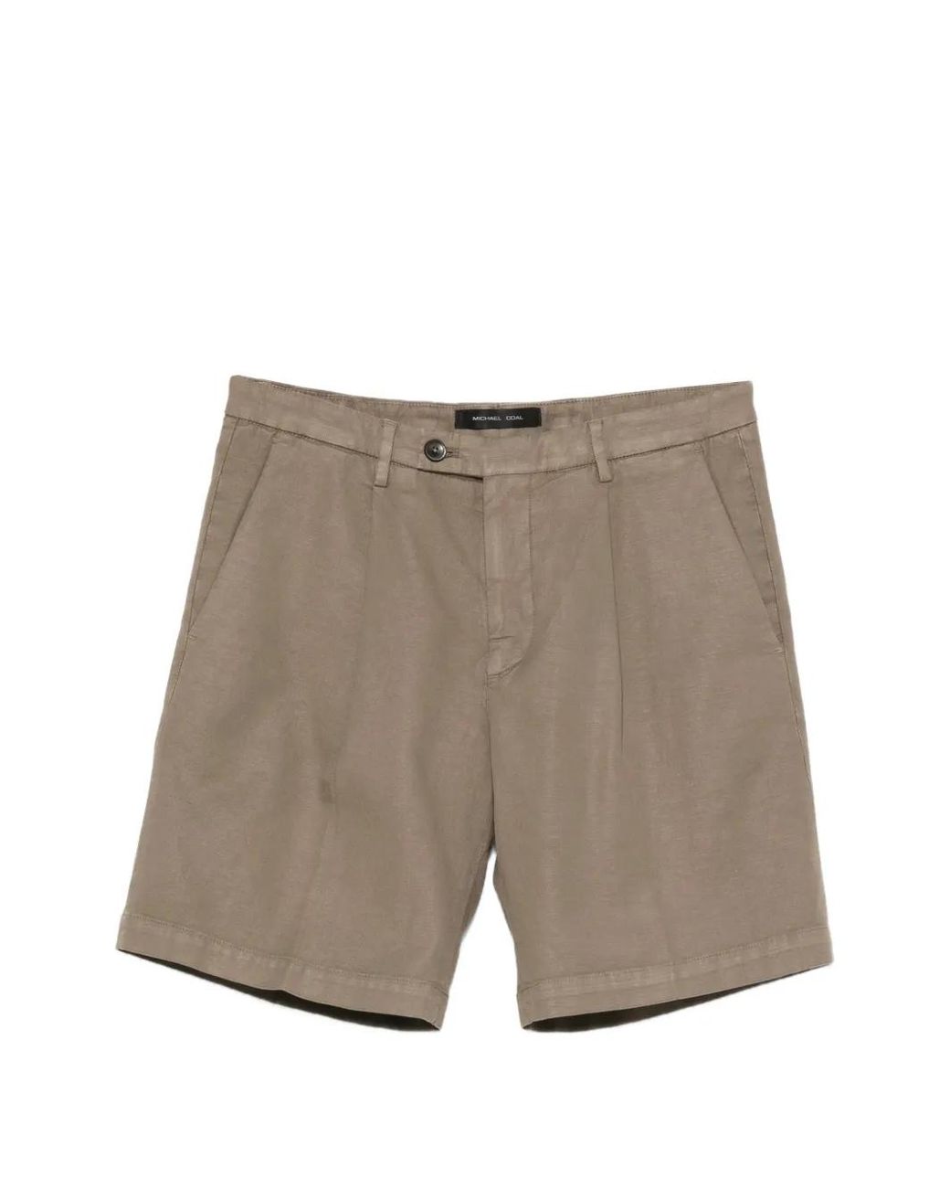 Michael Coal Gray Harry Pleated Chino Shorts for men