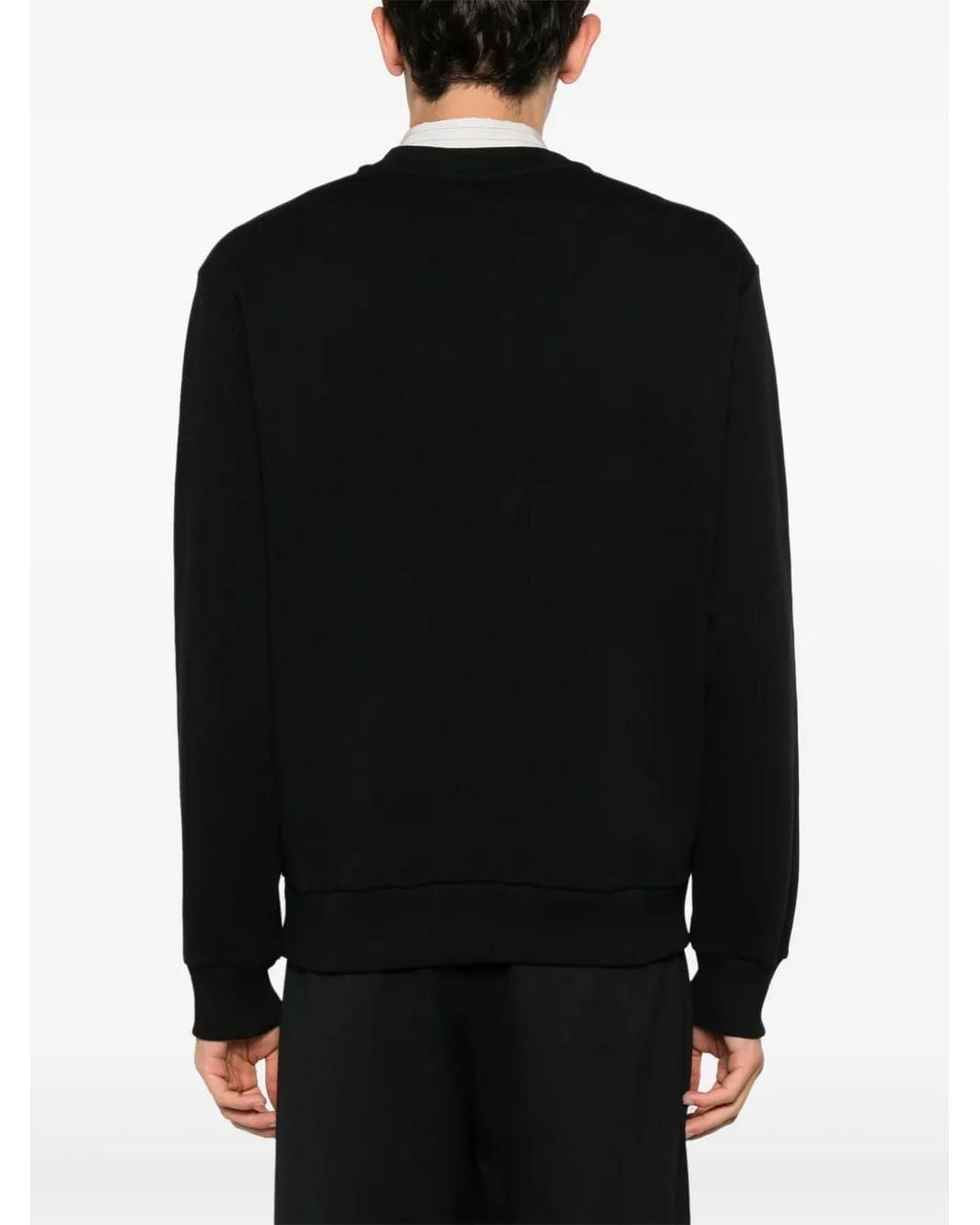 A.P.C. Black Logo-Print Cotton Sweatshirt for men