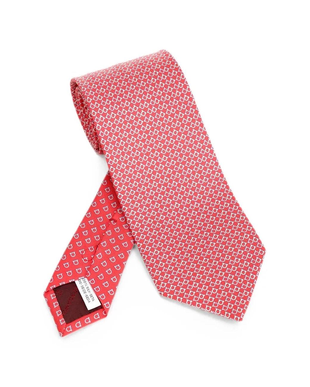 Ferragamo Pink Pointed-Tip Tie for men