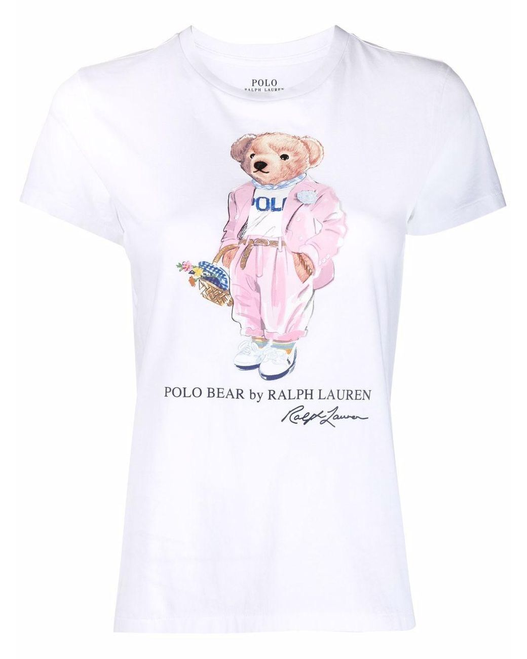 Camiseta con oso estampado Polo Ralph Lauren de color Blanco | Lyst
