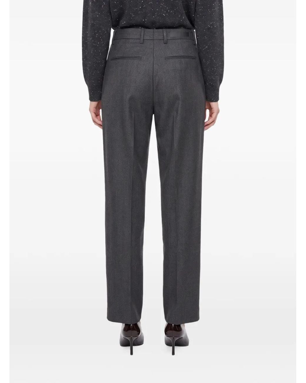 Briglia 1949 Gray Pleated Straight-Leg Trousers
