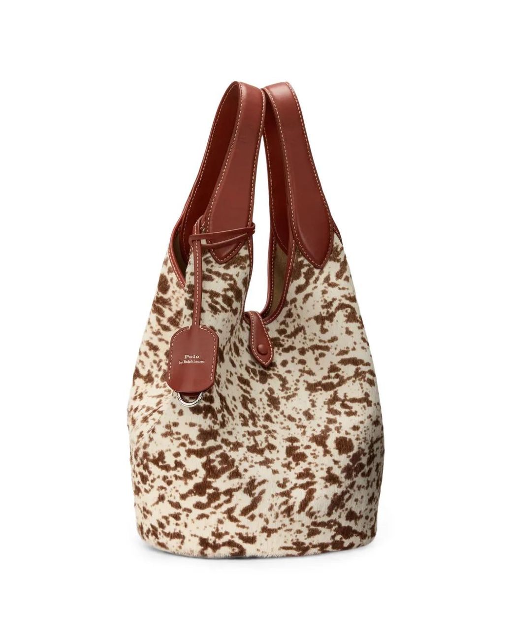 Polo Ralph Lauren Natural Logo-Detail Leather Tote Bag