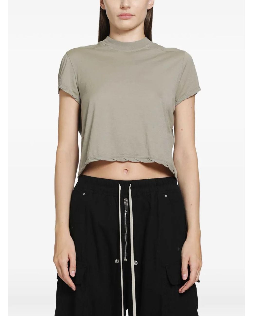 Rick Owens Gray Small Level Cropped T-Shirt