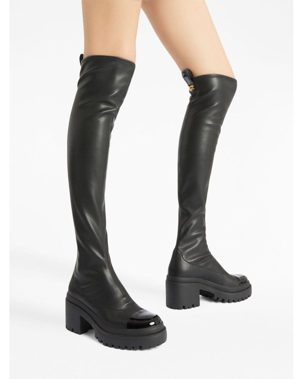 Giuseppe Zanotti Avela 70mm Thigh high Leather Boots in Black