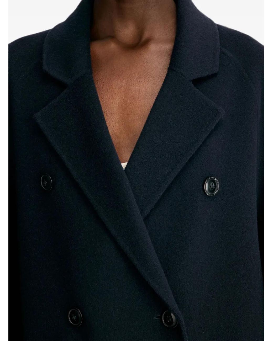 Loulou de Saison Blue Double-Breasted Notch-Lapel Coat