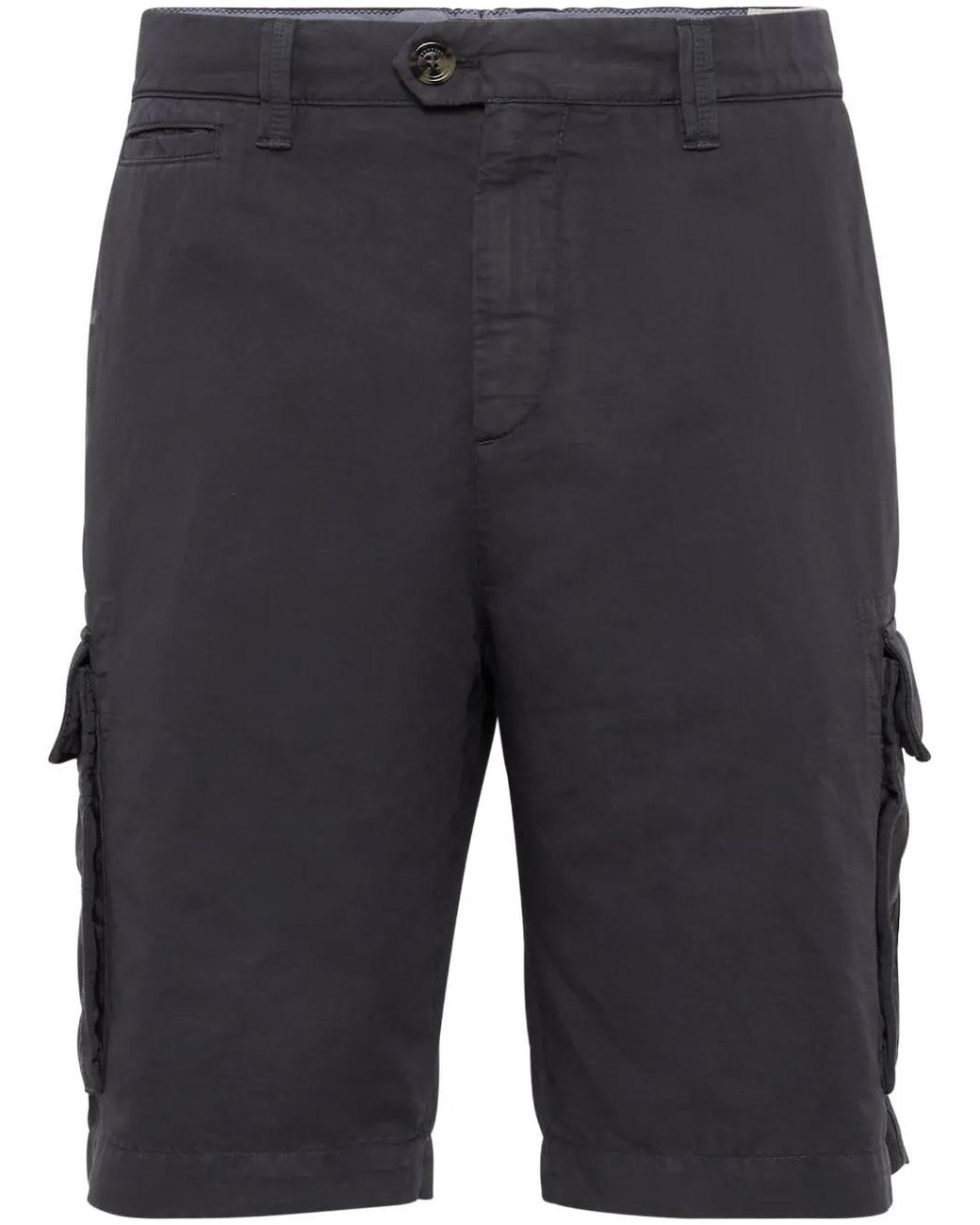 Brunello Cucinelli Blue Dyed Bermuda Shorts for men